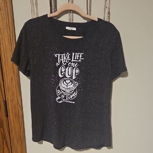 Maurices Charcoal Heather Crew Neck Top - Dark Gray